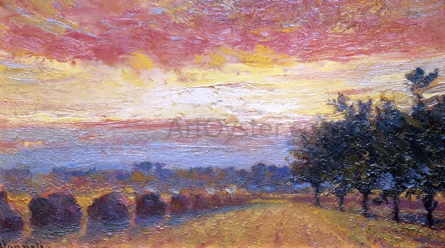  Robert Vonnoh Haystacks under a Rainy Sky - Hand Painted Oil Painting