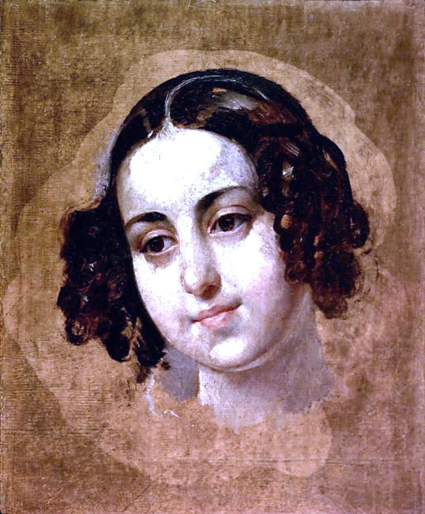  Karl Pavlovich Brulloff Head of Girl - Hand Painted Oil Painting