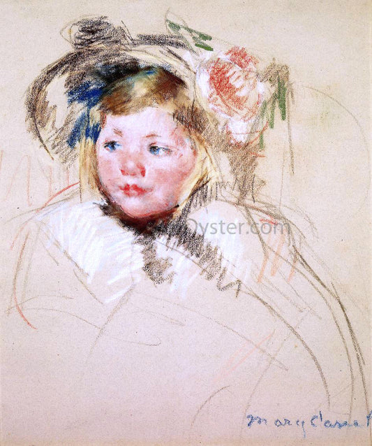  Mary Cassatt Head of Sara in a Bonnet Looking Left - Hand Painted Oil Painting