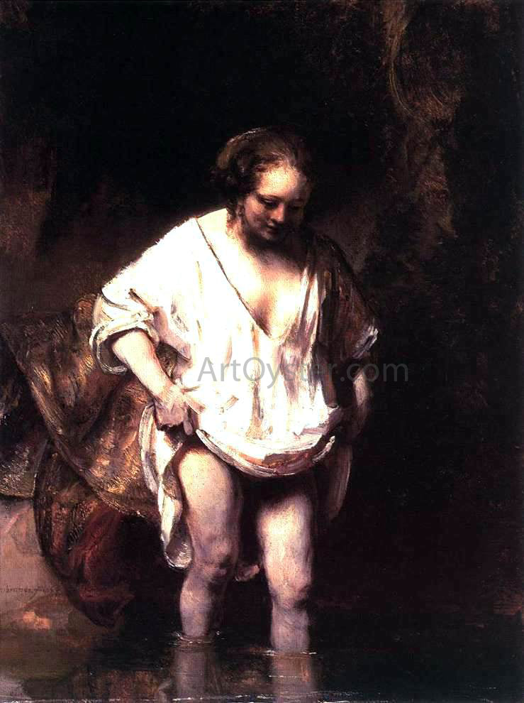  Rembrandt Van Rijn Hendrickje Bathing in a River - Hand Painted Oil Painting