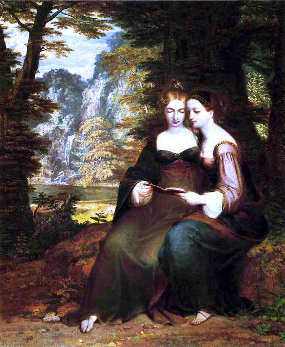  Washington Allston Hermina and Helena - Hand Painted Oil Painting