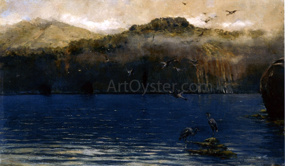  Alceste Campriani Herons along the Amalfi Coast - Hand Painted Oil Painting
