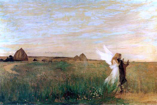  Edmond Francois Aman-Jean Hesiod Listening to the Inspiration of the Muse - Hand Painted Oil Painting