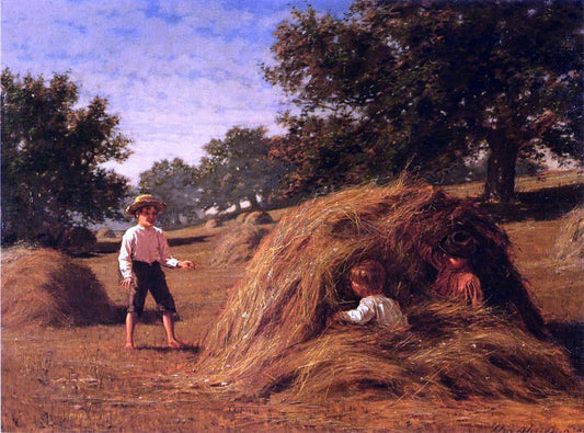  William Bliss Baker Hiding in the Haycocks - Hand Painted Oil Painting
