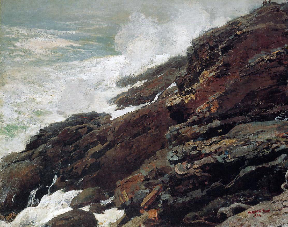  Winslow Homer High Cliff, Coast of Maine - Hand Painted Oil Painting