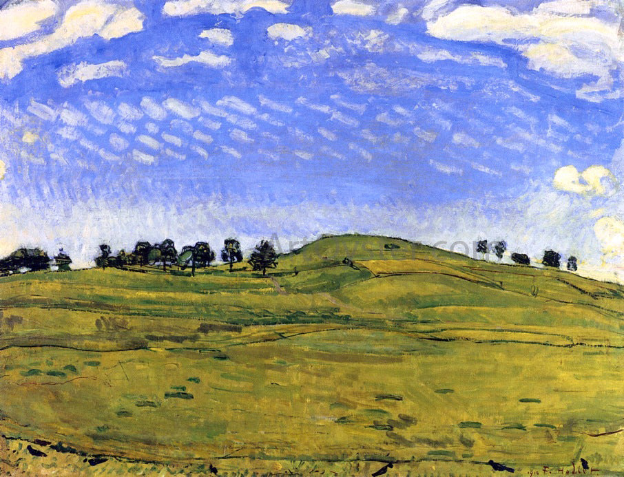  Ferdinand Hodler Hilly Landscape with Ravens, in the Bernese Oberland - Hand Painted Oil Painting