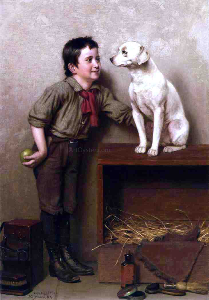  John George Brown His Favorite Pet - Hand Painted Oil Painting