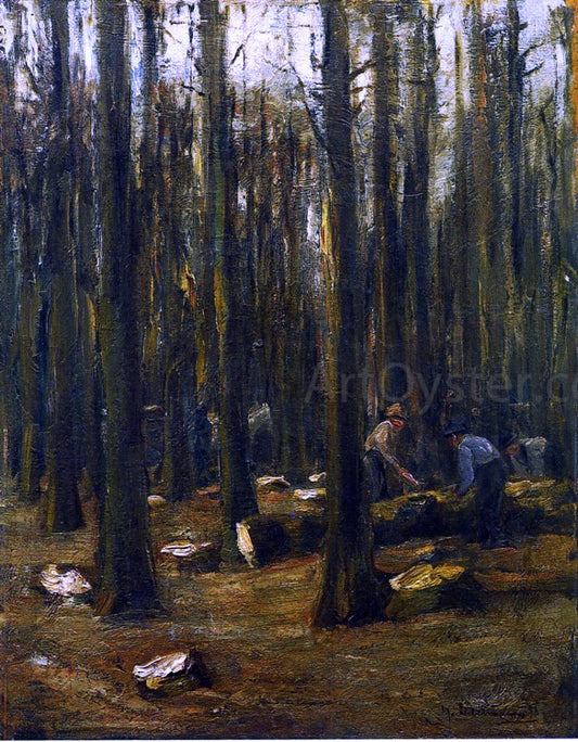  Max Liebermann Holzhacker im Inneren eines Waldes - Hand Painted Oil Painting