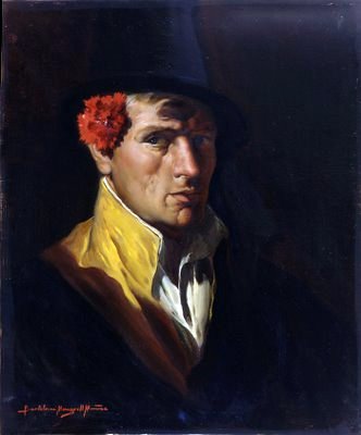  Bartolome Mongrell Munoz Hombre con Sombrero - Hand Painted Oil Painting