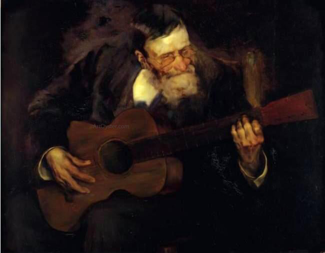 Luis Graner Hombre Tocando la Guitarra - Hand Painted Oil Painting