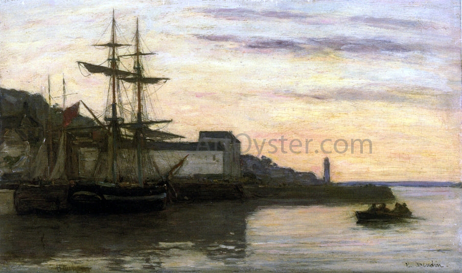  Eugene-Louis Boudin Honfleur, Sailboats - Hand Painted Oil Painting