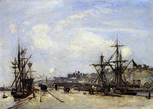  Johan Barthold Jongkind Honfleur, the Railroad Dock - Hand Painted Oil Painting