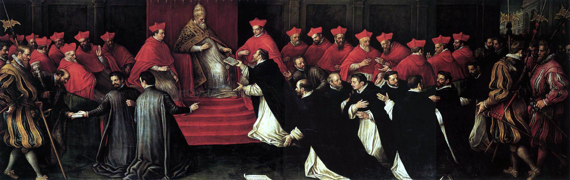  Leandro Bassano Honorius III Approving the Rule of St Dominic in 1216 - Hand Painted Oil Painting