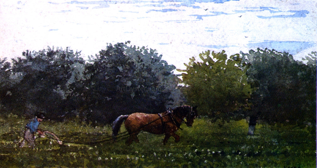  Winslow Homer Horse and Plowman, Houghton Farm - Hand Painted Oil Painting