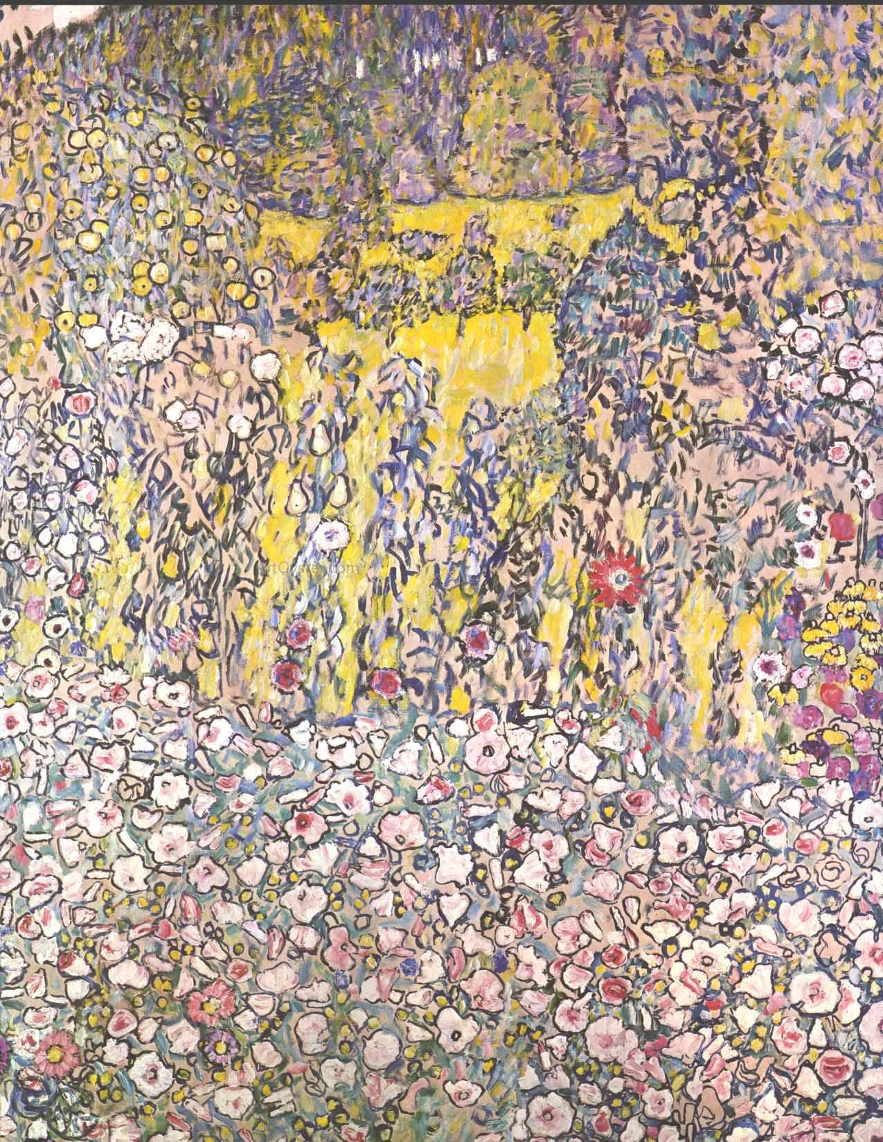 Gustav Klimt Horticultural Landscape With a Hilltop - Hand Painted Oil Painting