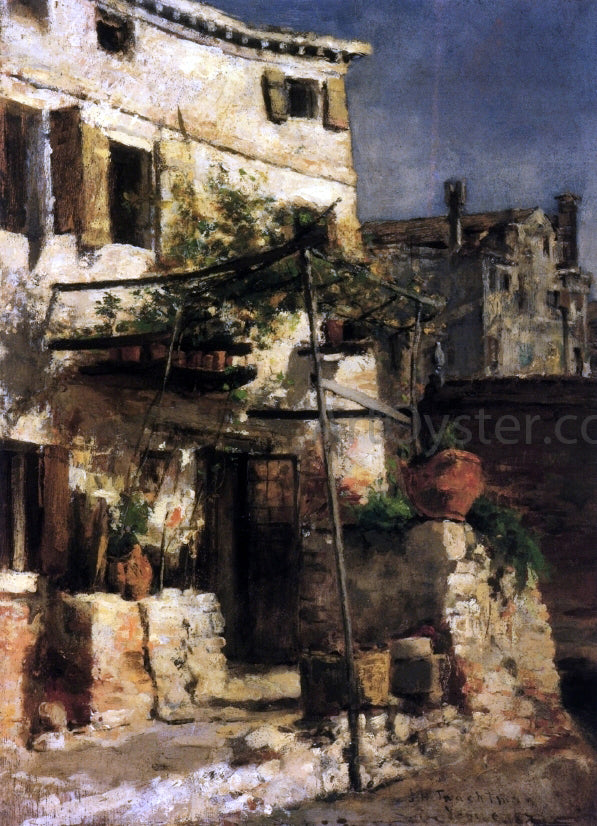  John Twachtman House on a Canal, Venice - Hand Painted Oil Painting
