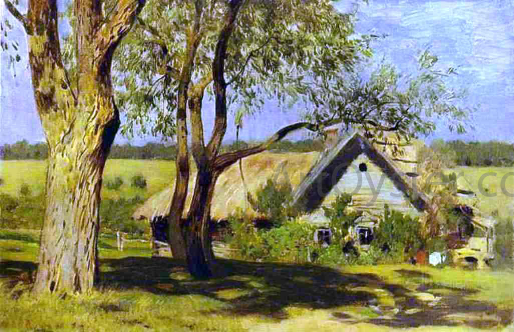  Isaac Ilich Levitan House with Broom-Trees, Study - Hand Painted Oil Painting