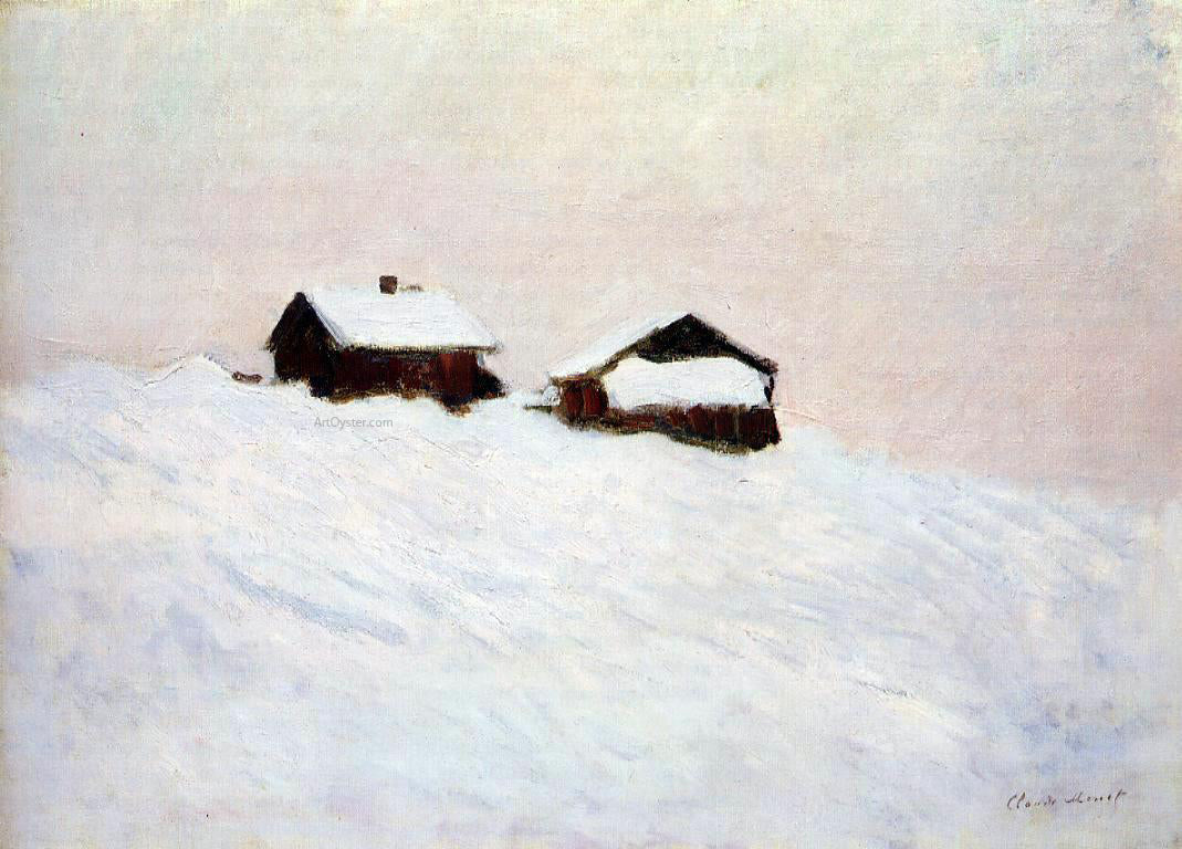  Claude Oscar Monet Houses in the Snow - Hand Painted Oil Painting