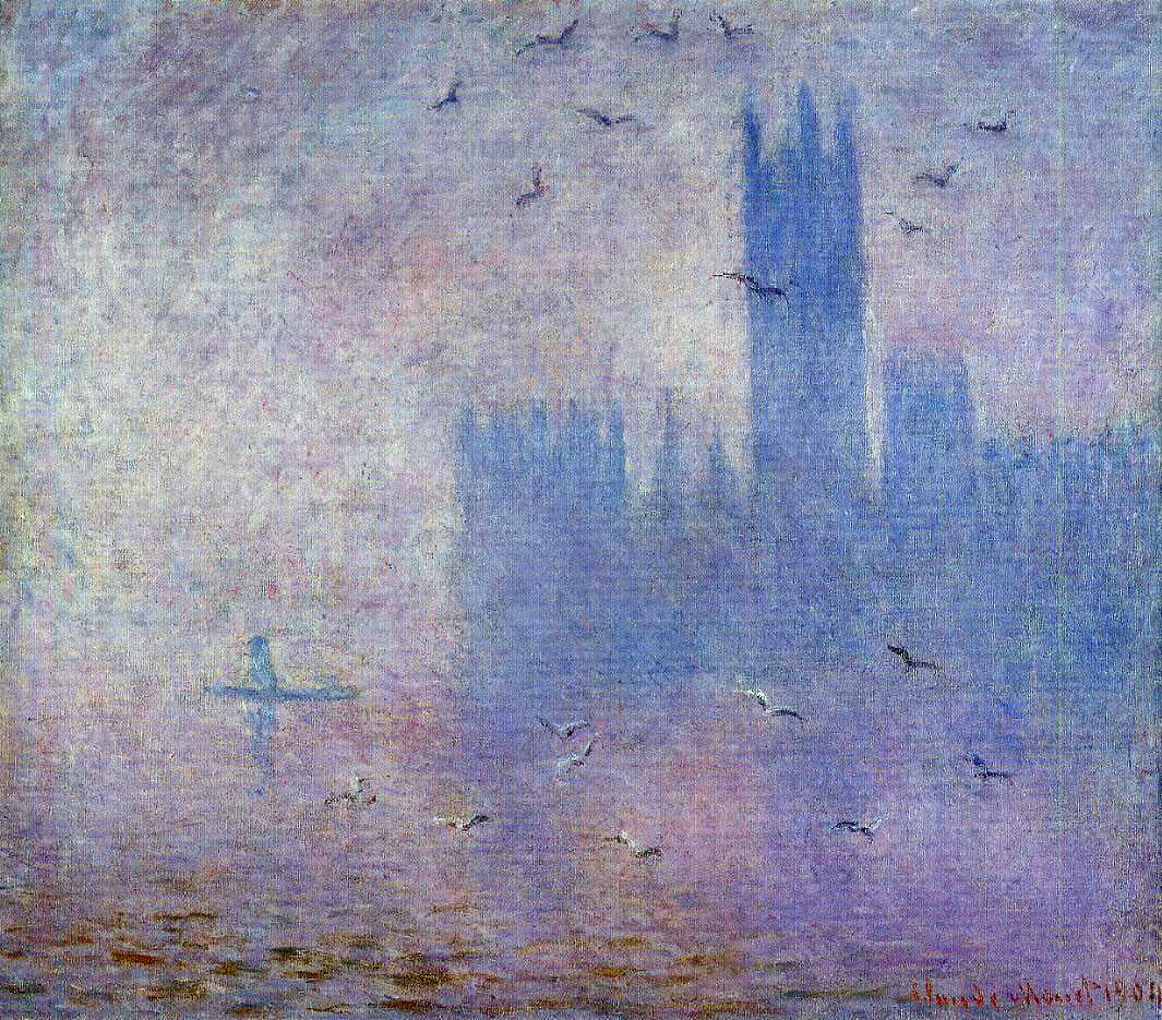  Claude Oscar Monet Houses of Parliament, Seagulls - Hand Painted Oil Painting