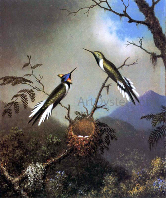  Martin Johnson Heade Hummingbirds at Their Nest - Sun Gems - Hand Painted Oil Painting