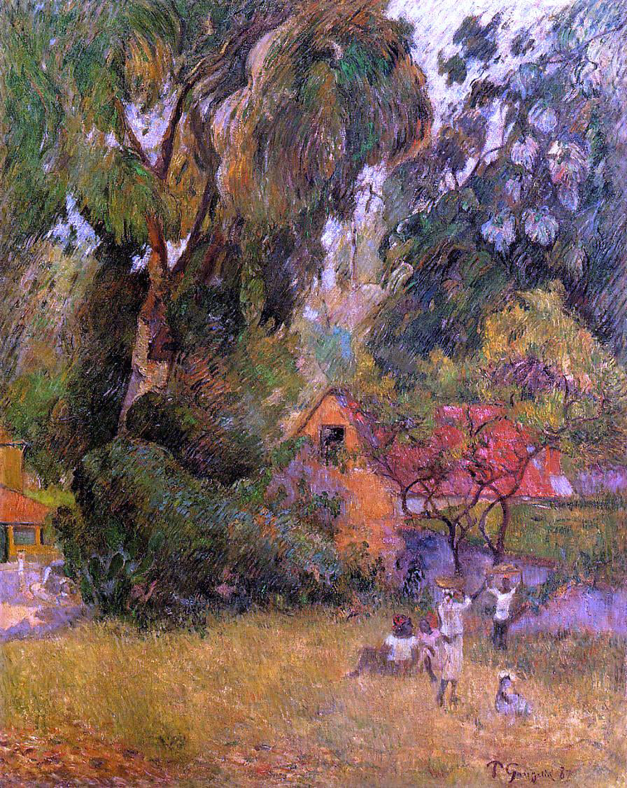  Paul Gauguin Huts under the Trees - Hand Painted Oil Painting