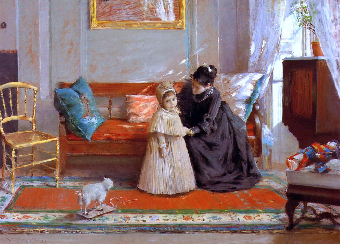  William Merritt Chase I am Going to See Grandma (also known as Mrs. Chase and Child) - Hand Painted Oil Painting