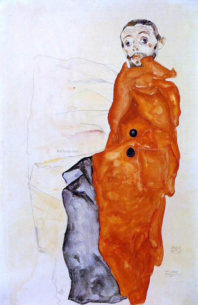  Egon Schiele I Love Antitheses - Hand Painted Oil Painting