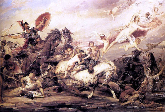  Arthur Wilhelm Fitger Icarius (Diomedes Wounding Aphrodite When She Tries To Recover The Body Of Aeneas) - Hand Painted Oil Painting