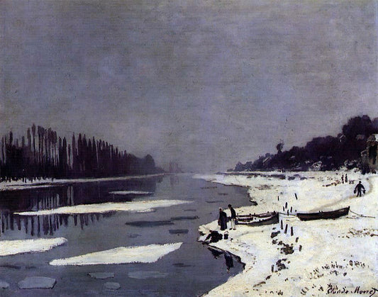  Claude Oscar Monet Ice Floes on the Seine at Bougival - Hand Painted Oil Painting
