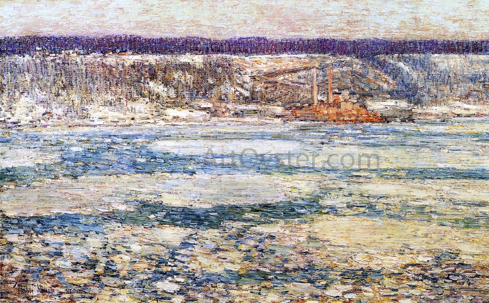 Frederick Childe Hassam Ice on the Hudson - Hand Painted Oil Painting