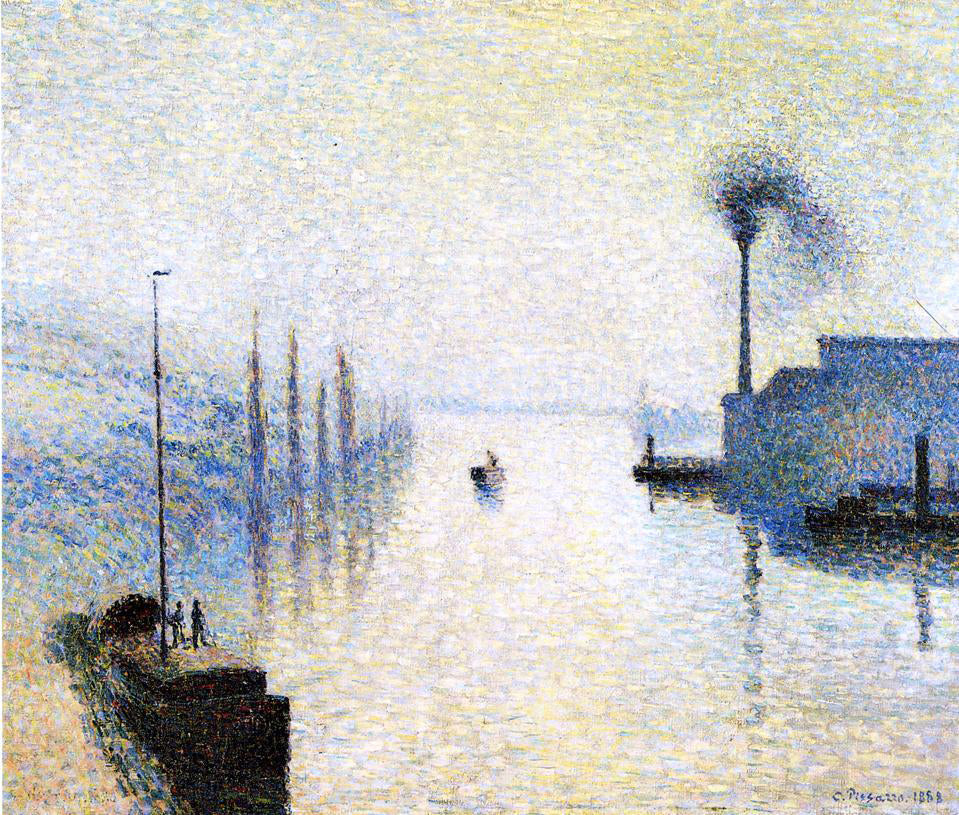  Camille Pissarro Ile Lacruix, Rouen: Effect of Fog - Hand Painted Oil Painting