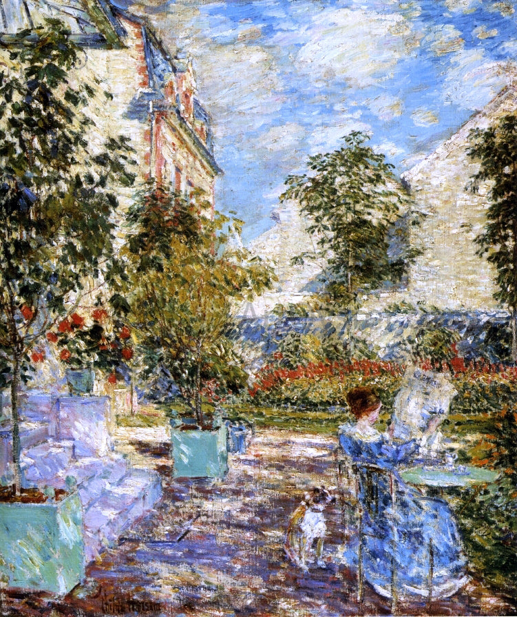  Frederick Childe Hassam In a French Garden - Hand Painted Oil Painting