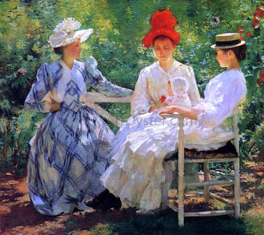  Edmund Tarbell In a Garden (also known as The Three Sisters - A Study of June Sunlight) - Hand Painted Oil Painting