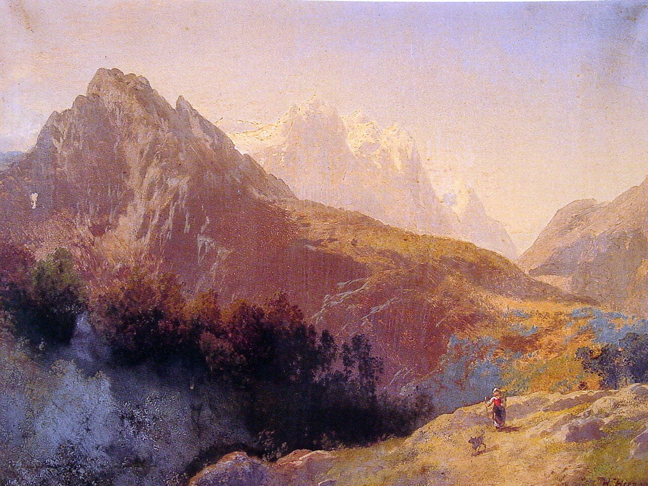  Herman Herzog In the Alps - Hand Painted Oil Painting
