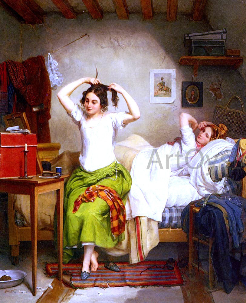  Jean Augustin Franquelin In The Bedroom - Hand Painted Oil Painting