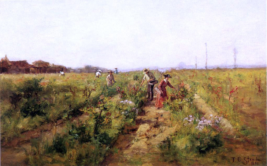  Theodore Clement Steele In the Berry Field - Hand Painted Oil Painting