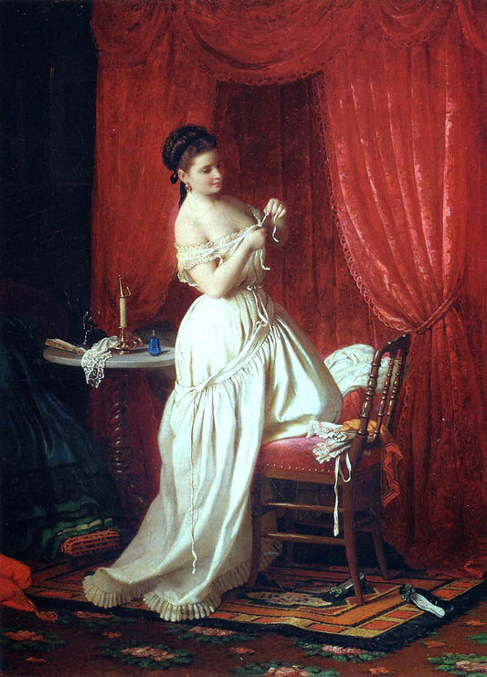  Johann Georg Mayer Von Bremen In the Boudoir - Hand Painted Oil Painting