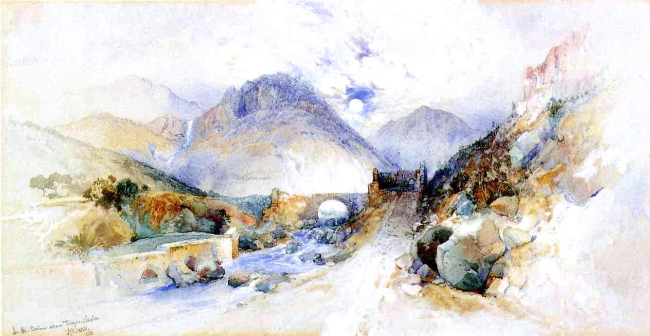  Thomas Moran In the Cajon above Troyes, Mexico - Hand Painted Oil Painting