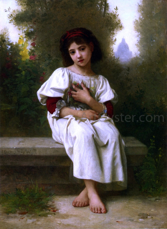  Elizabeth Gardner Bouguereau In the Garden - Hand Painted Oil Painting