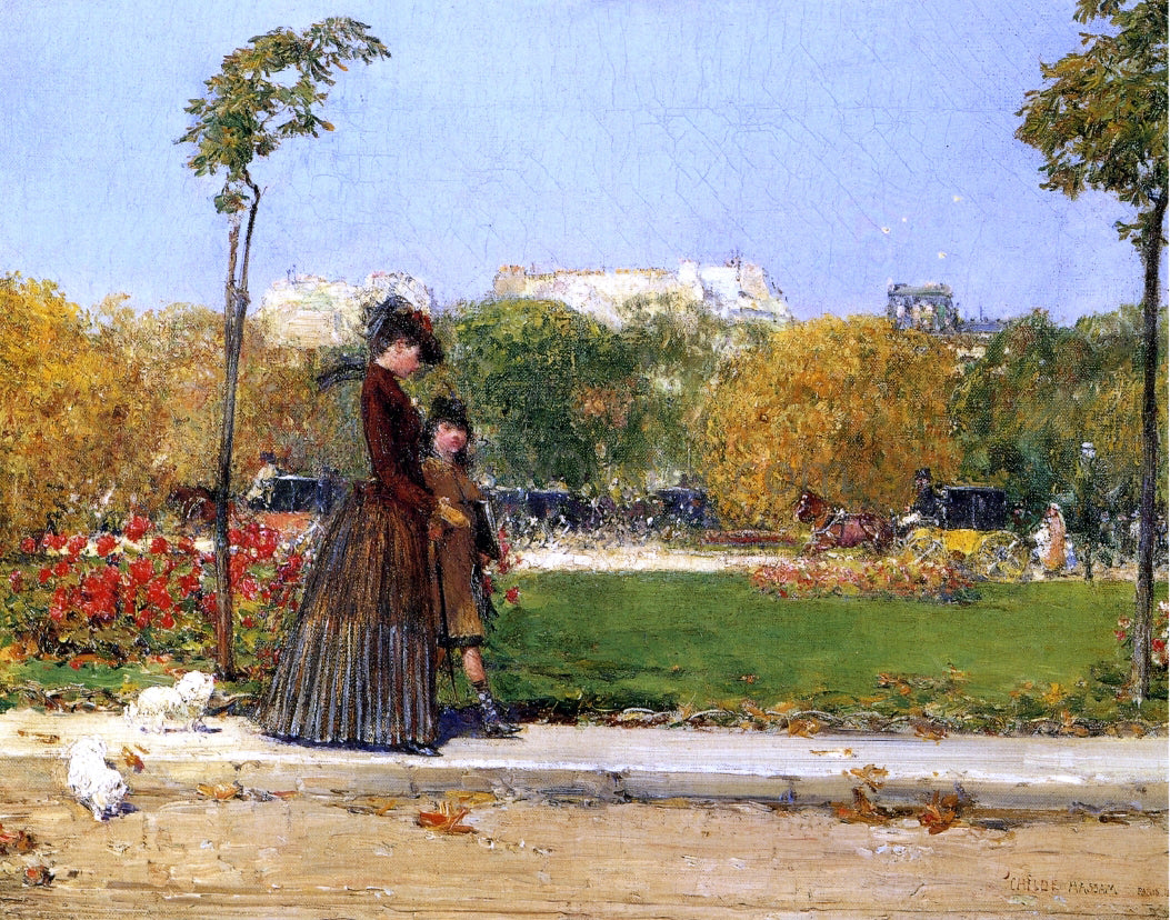  Frederick Childe Hassam In the Park, Paris - Hand Painted Oil Painting