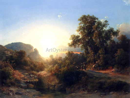  The Younger Karoly Marko In the Vicinity of Pisa - Hand Painted Oil Painting