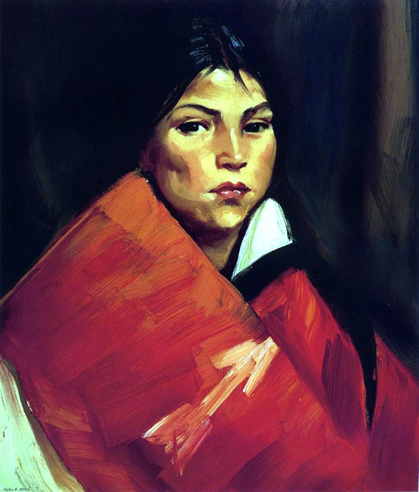  Robert Henri Indian Girl - Hand Painted Oil Painting