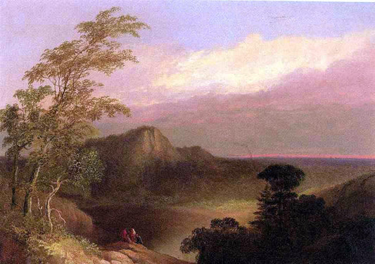  Alvan Fisher Indians at Sunset - Hand Painted Oil Painting