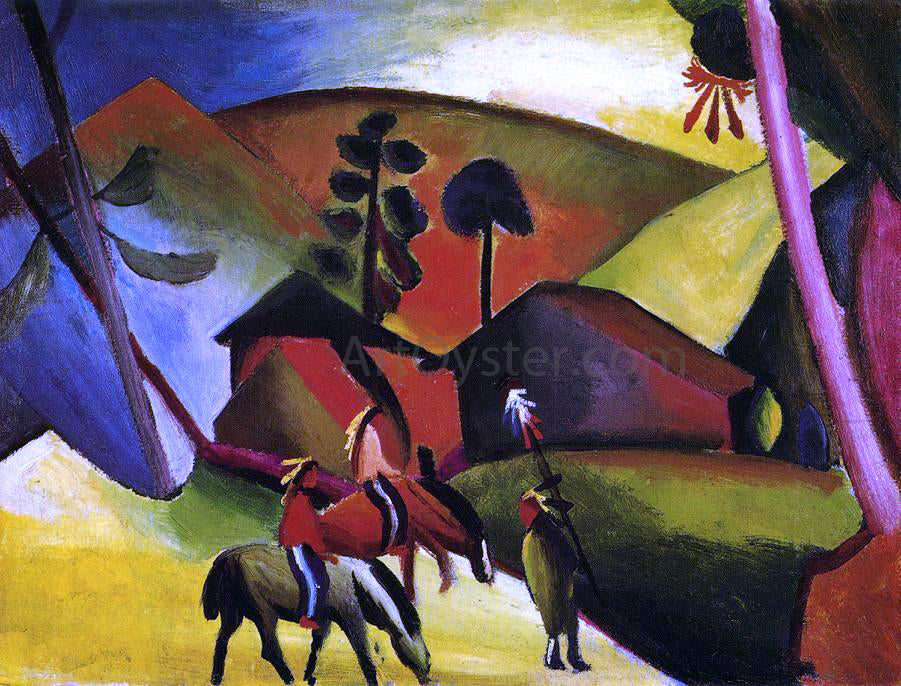  August Macke Indians on Horses - Hand Painted Oil Painting