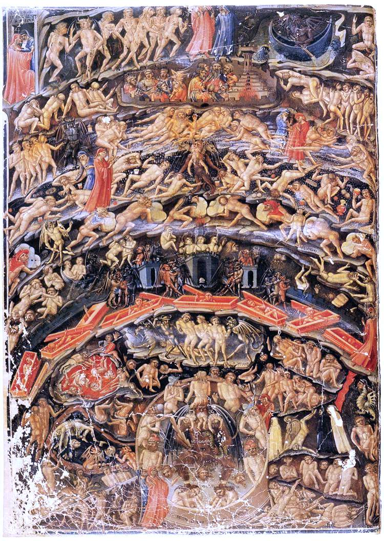  Bartolomeo Di Fruosino Inferno, from the Divine Comedy by Dante (Folio 1v) - Hand Painted Oil Painting
