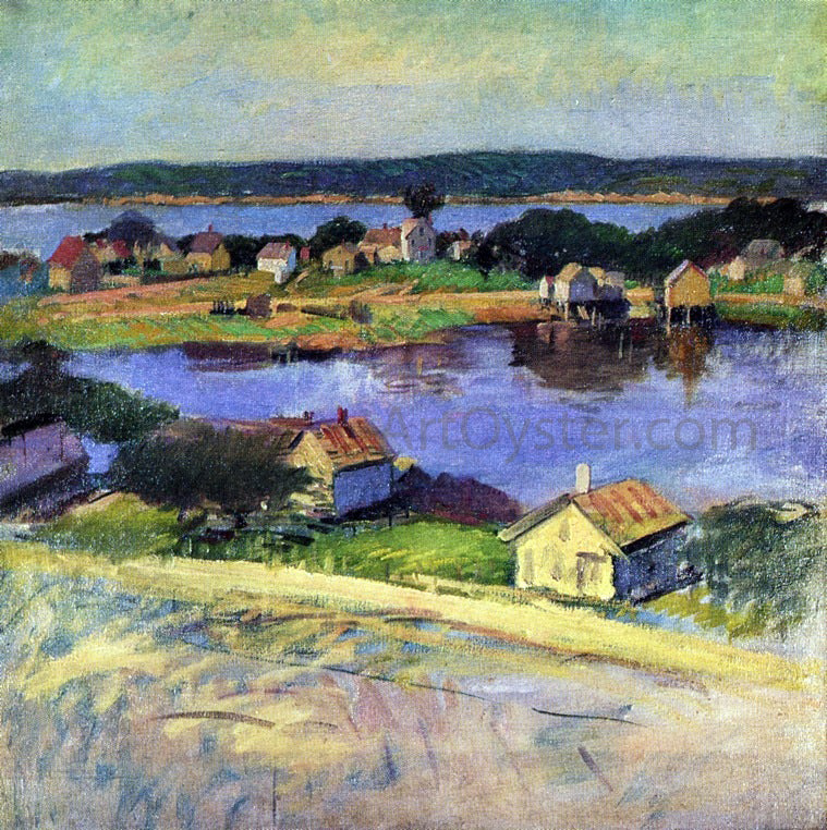  Frank Duveneck An Inlet Harbor - Hand Painted Oil Painting