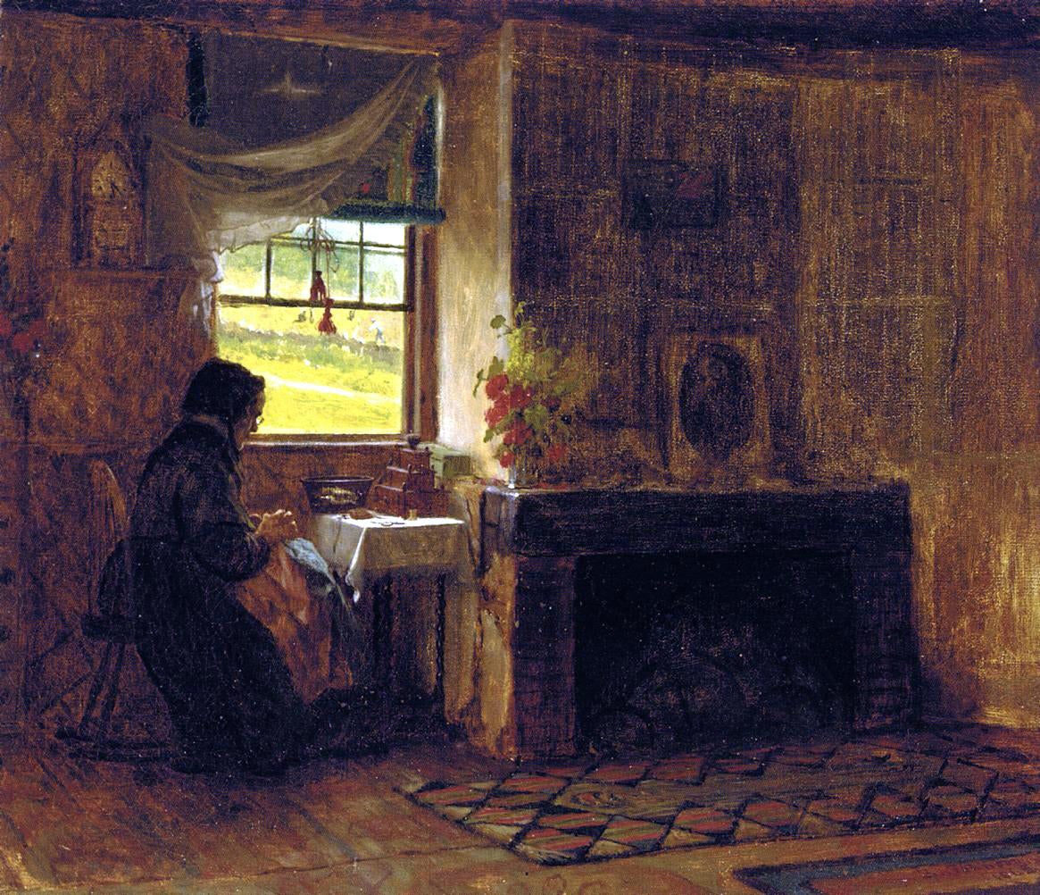  Eastman Johnson Interior of a Farm House in Maine - Hand Painted Oil Painting