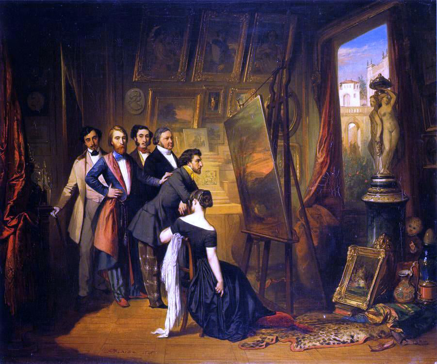  Auguste Glaize Interior of Bruyas's Study - Hand Painted Oil Painting