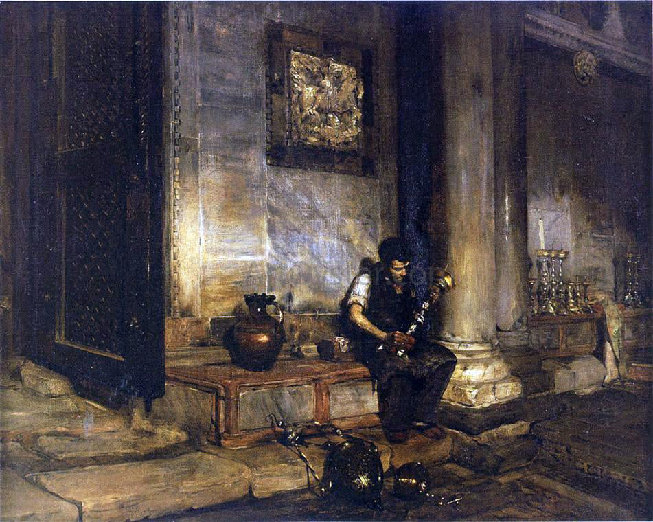  William Merritt Chase Interior of the Baptistry at St. Mark's - Hand Painted Oil Painting