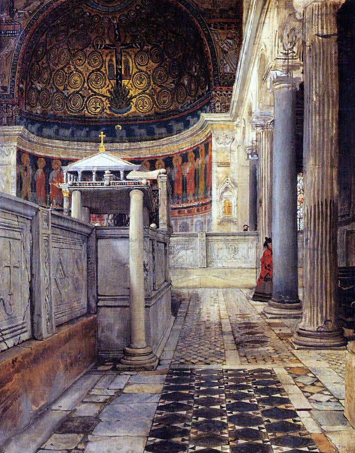  Sir Lawrence Alma-Tadema Interior of the Church of San Clemente, Rome - Hand Painted Oil Painting